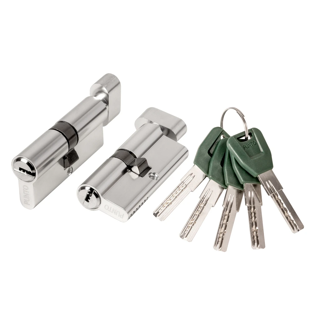 Фото Цилиндровый механизм (A202/70) A2002Knob70(30+10+30) с вертушкой SN никель