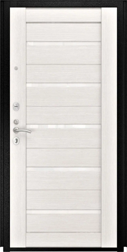 Входная дверь ДвериПРО Квадро СБ-1 (лак. белое, 16мм, беленый дуб) DPRO197034 внутренняя сторона